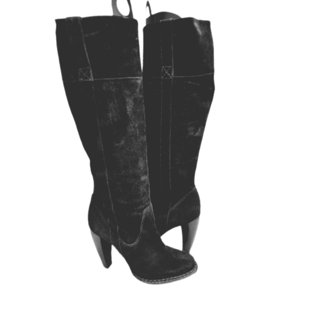 KORS MICHAEL KORS BLACK SUEDE PLATFORM DESIGNER BOOTS SIZE 8.5 - Picture 2 of 10